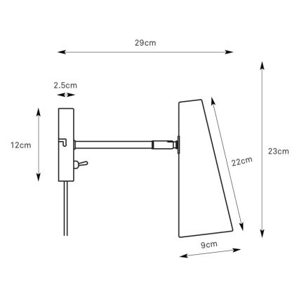 Markslöjd 108992 - Candeeiro de parede PEAK 1xE14/40W/230V cinzento