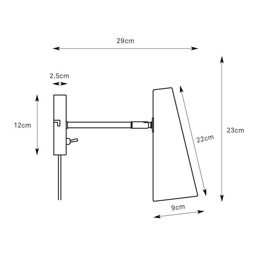Markslöjd 108992 - Candeeiro de parede PEAK 1xE14/40W/230V cinzento