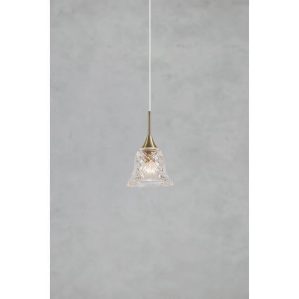 Markslöjd 109011 - Lustre suspenso com cabo LUNA 1xE14/40W/230V, latão