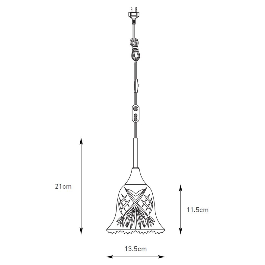 Markslöjd 109011 - Lustre suspenso com cabo LUNA 1xE14/40W/230V, latão