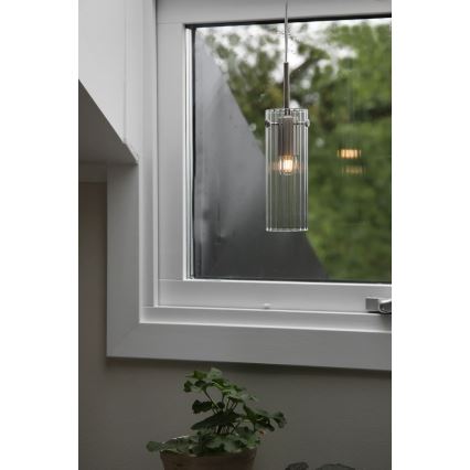 Markslöjd 109013 - Lustre suspenso por cabo TIBIA 1xE14/40W/230V transparente/latão