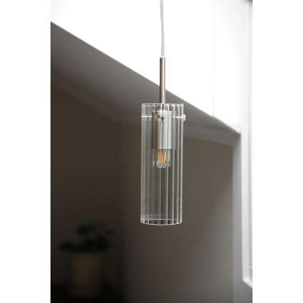 Markslöjd 109013 - Lustre suspenso por cabo TIBIA 1xE14/40W/230V transparente/latão