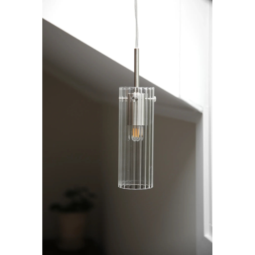 Markslöjd 109013 - Lustre suspenso por cabo TIBIA 1xE14/40W/230V transparente/latão