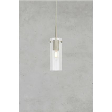 Markslöjd 109013 - Lustre suspenso por cabo TIBIA 1xE14/40W/230V transparente/latão