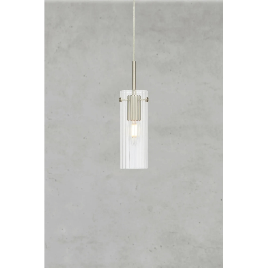 Markslöjd 109013 - Lustre suspenso por cabo TIBIA 1xE14/40W/230V transparente/latão