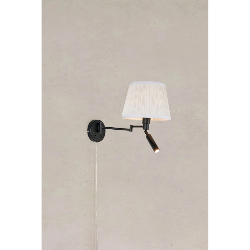 Markslöjd 109016 - Candeeiro de parede LED PIVOT 1xE27/40W/230V + LED/4W creme/preto