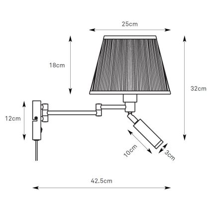 Markslöjd 109016 - Candeeiro de parede LED PIVOT 1xE27/40W/230V + LED/4W creme/preto
