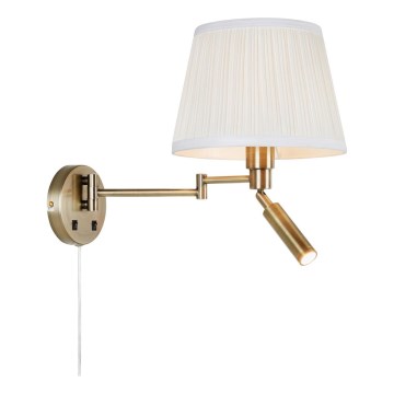 Markslöjd 109017 - Aplique de parede LED PIVOT 1xE27/40W/230V + LED/4W creme/latão