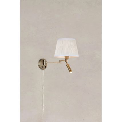 Markslöjd 109017 - Aplique de parede LED PIVOT 1xE27/40W/230V + LED/4W creme/latão