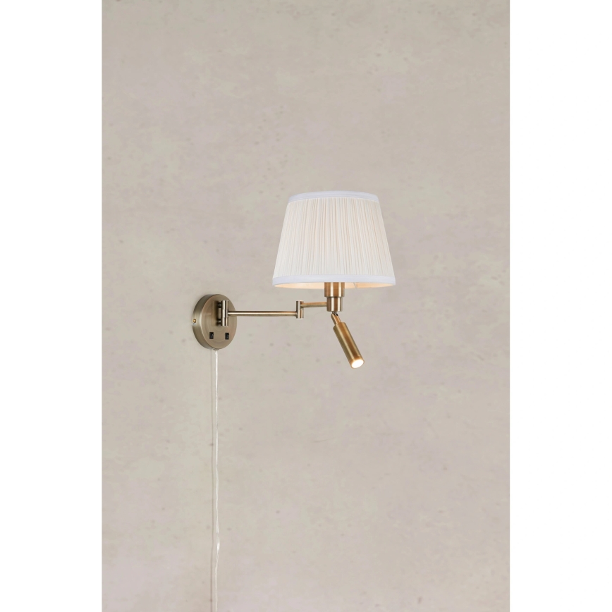 Markslöjd 109017 - Aplique de parede LED PIVOT 1xE27/40W/230V + LED/4W creme/latão