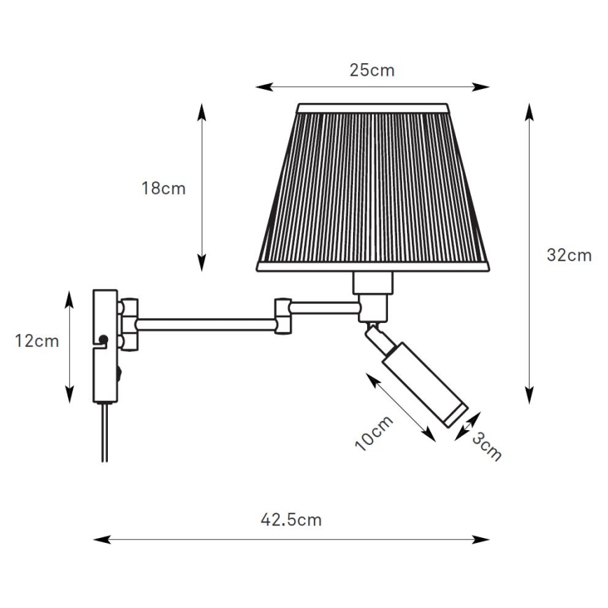 Markslöjd 109017 - Aplique de parede LED PIVOT 1xE27/40W/230V + LED/4W creme/latão