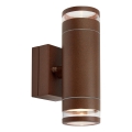 Markslöjd 109105 - Arandela de parede exterior LED regulável LUNO 2xLED/4,9W/230V IP65 castanha