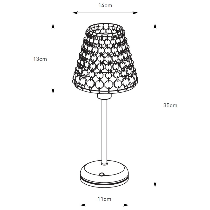 Markslöjd 109125 - Luminária de Mesa LED Dimável Recarregável com Comando Tátil LIORA 1xE14/2W/2000 mAh latão