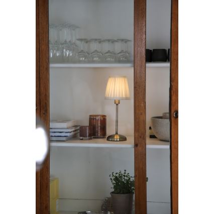 Markslöjd 109126 - Lâmpada de mesa LED tátil recarregável e dimerizável ANNO 1xE14/2W/2000 mAh branco/latão