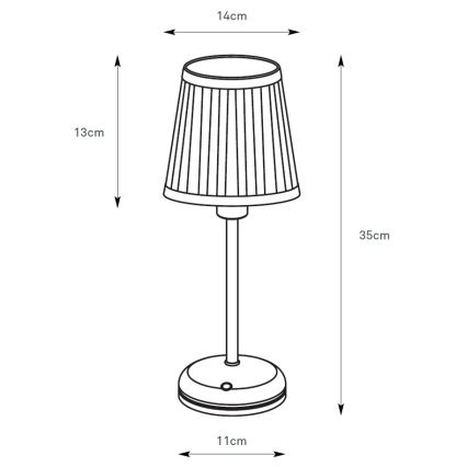 Markslöjd 109126 - Lâmpada de mesa LED tátil recarregável e dimerizável ANNO 1xE14/2W/2000 mAh branco/latão