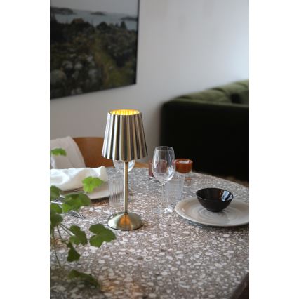 Markslöjd 109127 - Lâmpada de mesa tátil recarregável LED dimerizável CELIA 1xE14/2W/2000 mAh latão