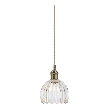 Markslöjd 109136 - Pendente em cabo GOTA 1xE14/40W/230V Ø 13 cm latão/transparente