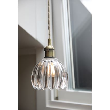 Markslöjd 109136 - Pendente em cabo GOTA 1xE14/40W/230V Ø 13 cm latão/transparente