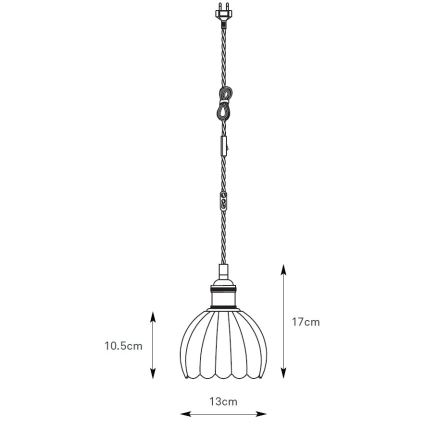 Markslöjd 109137 - Candeeiro pendente com cabo GOTA 1xE14/40W/230V Ø 13 cm bege fumê/latão