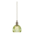 Markslöjd 109138 - Pendente em cabo GOTA 1xE14/40W/230V Ø 13 cm verde fumê/latão