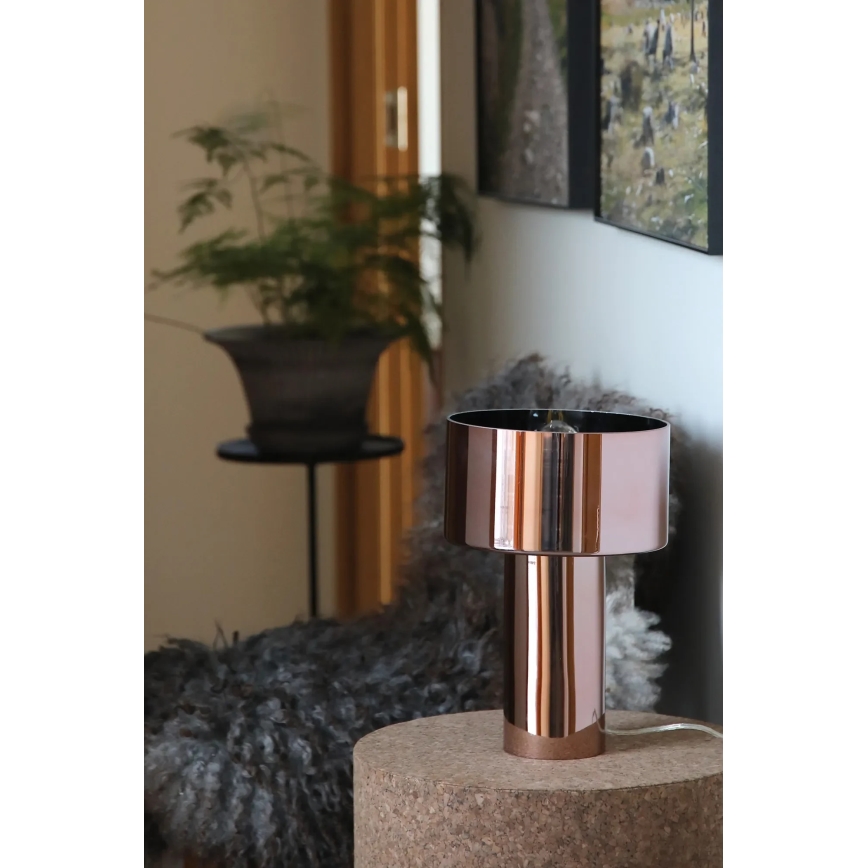 Markslöjd 109146 - Candeeiro de mesa CORIN 1xE27/60W/230V ouro rosé