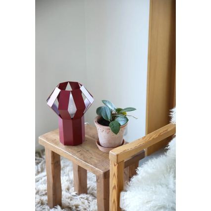 Markslöjd 109150 - Candeeiro de mesa OCTA 1xE27/60W/230V, cor bordô