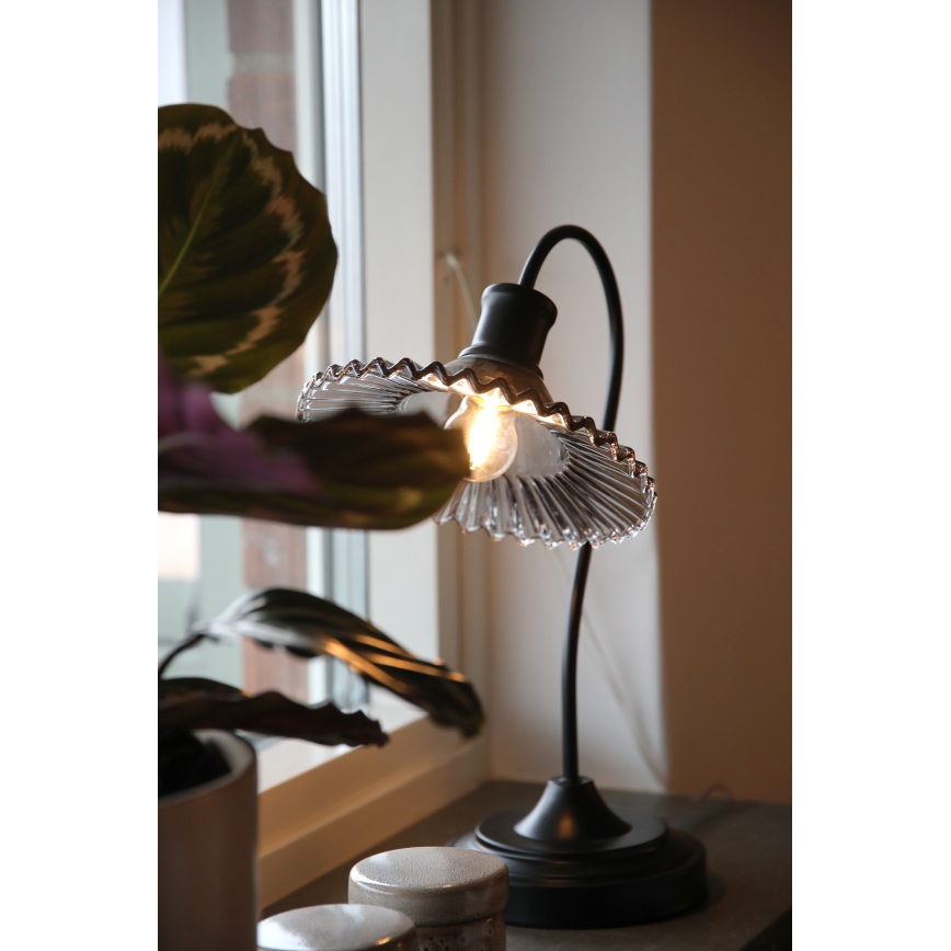 Markslöjd 109151 - Candeeiro de mesa NOVIA 1xE27/60W/230V preto/cinzento fumado