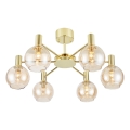 Markslöjd 109152 - Lustre de tecto sobreposto AMBRA 6xE14/40W/230V Ø 75 cm dourado/bege fumê