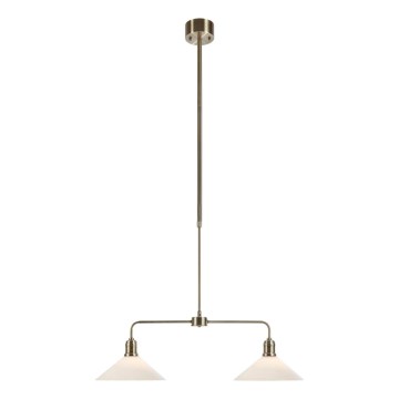 Markslöjd 109160 - Lustre de haste VELA 2xE27/60W/230V branco/latão