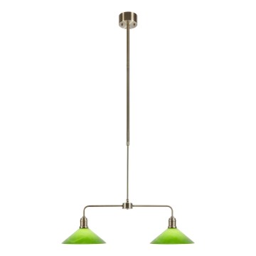 Markslöjd 109161 - Lustre em haste VELA 2xE27/60W/230V verde/latão