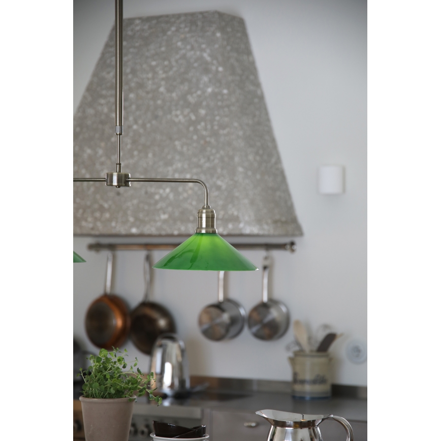 Markslöjd 109161 - Lustre em haste VELA 2xE27/60W/230V verde/latão