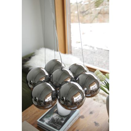 Markslöjd 109167 - Lustre pendente CUPOLO 7xE14/40W/230V, diâmetro 45 cm, cromado brilhante