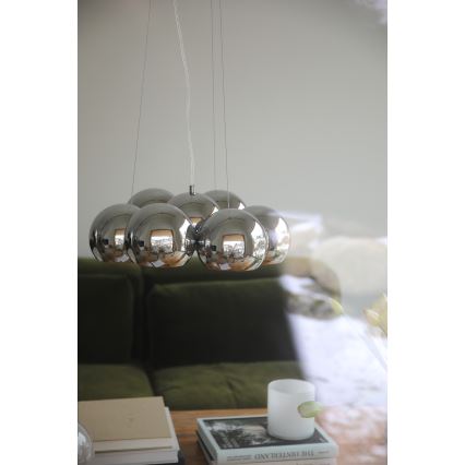 Markslöjd 109167 - Lustre pendente CUPOLO 7xE14/40W/230V, diâmetro 45 cm, cromado brilhante