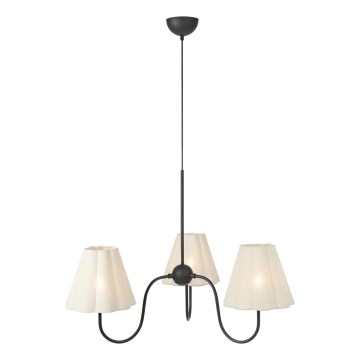 Markslöjd 109172 - Lustre VEYA suspenso por cabo 3xE14/40W/230V Ø 90 cm linho/preto