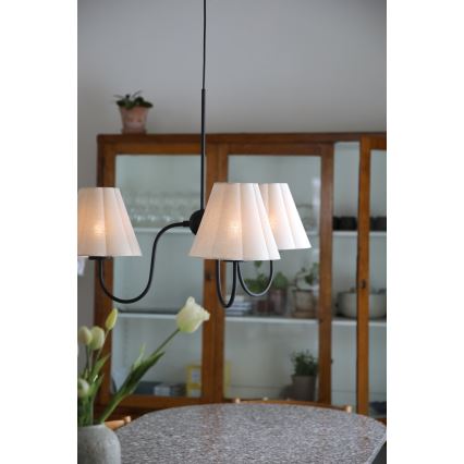 Markslöjd 109172 - Lustre VEYA suspenso por cabo 3xE14/40W/230V Ø 90 cm linho/preto