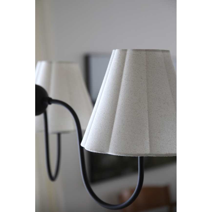Markslöjd 109172 - Lustre VEYA suspenso por cabo 3xE14/40W/230V Ø 90 cm linho/preto