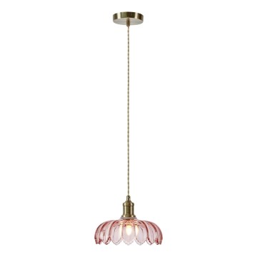 Markslöjd 109178 - Lustre suspenso com cabo KURAGE 1xE27/40W/230V latão/rosa fumado