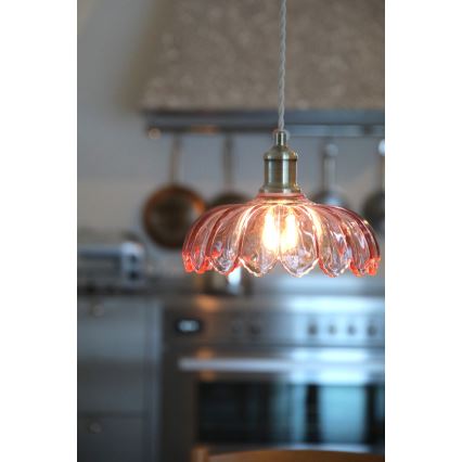 Markslöjd 109178 - Lustre suspenso com cabo KURAGE 1xE27/40W/230V latão/rosa fumado