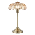 Markslöjd 109180 - Candeeiro de mesa KURAGE 1xE27/60W/230V latão/bege fumê