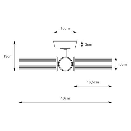 Markslöjd 109238 - Lustre de tecto aplicado para casa de banho RIMINI 3xG9/20W/230V IP44 latão