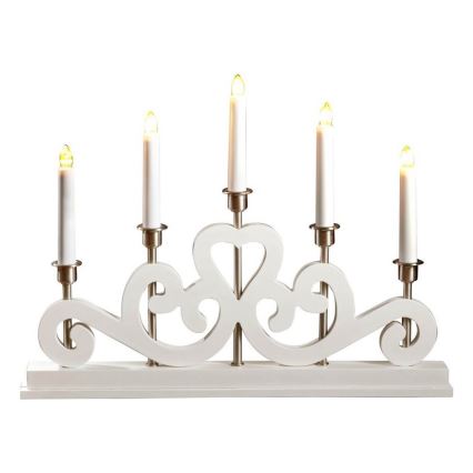 Markslöjd 700640 - Castiçal de Natal SVANEHOLM 5xE10/3W/230V branco