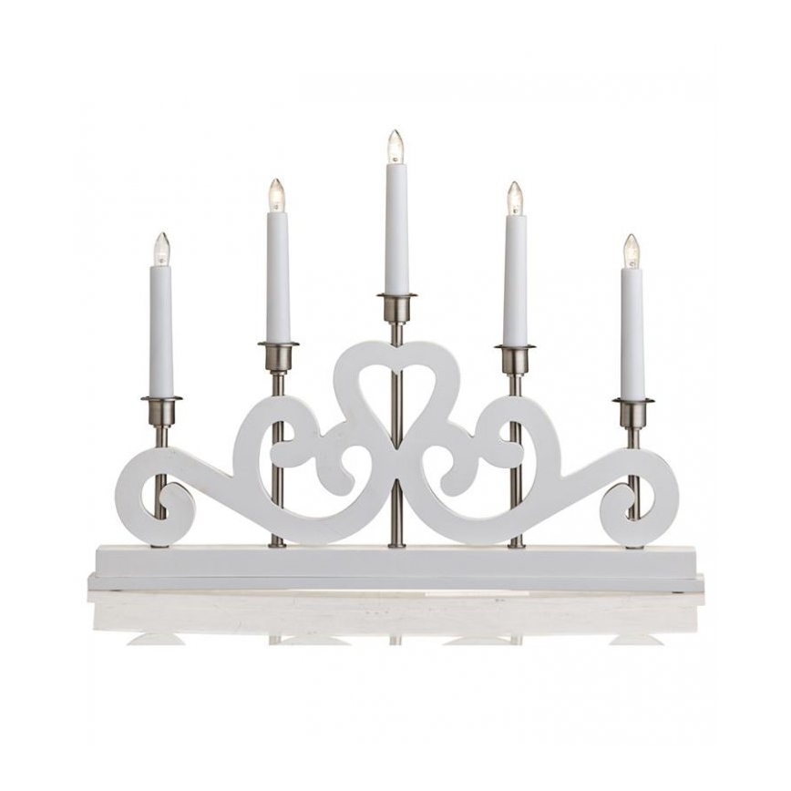 Markslöjd 700640 - Castiçal de Natal SVANEHOLM 5xE10/3W/230V branco