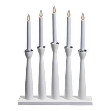 Markslöjd 702229 - Castiçal de natal MASESKÄR 5xE10/3W/230V branco