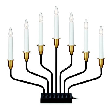 Markslöjd 703578 - Castiçal de natal BROSA 7xE10/3W/230/34V preto