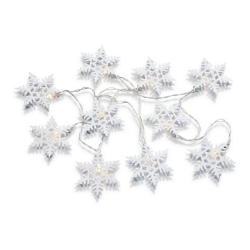 Markslöjd 703747 - Cordão de luzes de Natal LED PRINCE 10xLED/3xAA 2,15m branco quente
