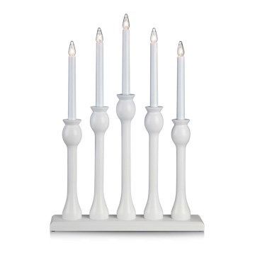 Markslöjd 703800 - Castiçal de natal LÖVASA 5xE10/3W/230V branco