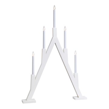 Markslöjd 703835 - Castiçal de Natal BJURFORS 5xE10/3W/230V pinho/branco