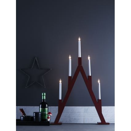 Markslöjd 703836 - Castiçal de Natal BJURFORS 5xE10/3W/55V vermelho
