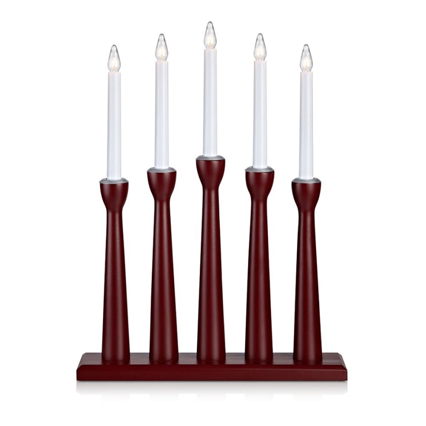 Markslöjd 704176 - Castiçal de natal MASESKÄR 5xE10/3W/230V vermelho