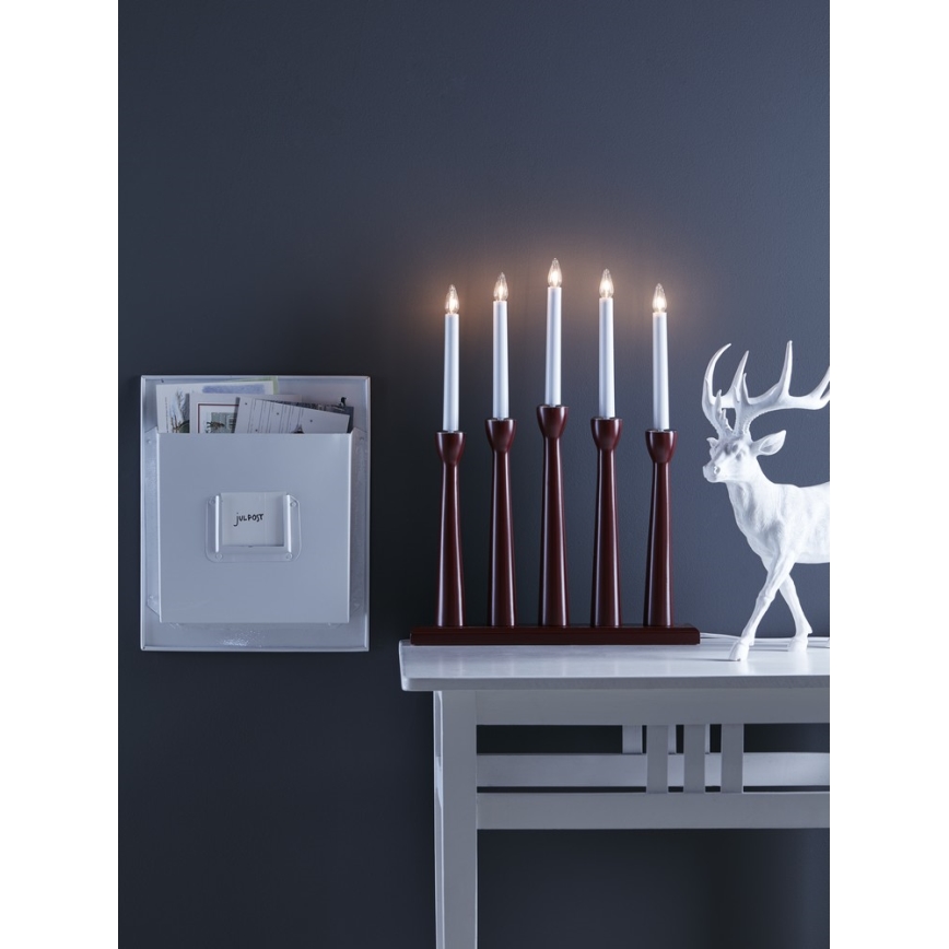 Markslöjd 704176 - Castiçal de natal MASESKÄR 5xE10/3W/230V vermelho